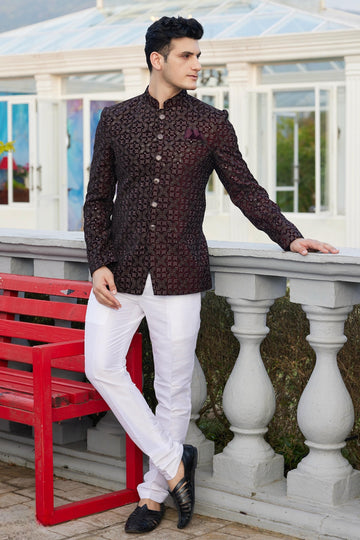 Wine Colour Velvet Jodhpuri For festival