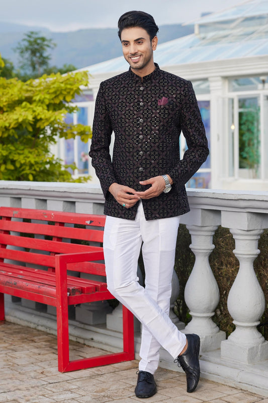 Black Colour Velvet Jodhpuri For festival