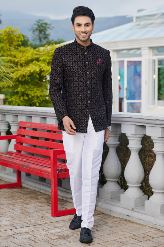 Black Colour Velvet Jodhpuri For festival
