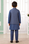 Art Silk Embroidery Pintux Work Father and Son Combo In Dark Grey Colour