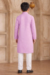 Brocade Art Silk Pintux Work Father and Son Combo In Purple Colour