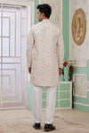 Banarasi Jacquard Father and Son Combo In Cream Colour