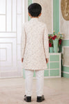 Banarasi Jacquard Father and Son Combo In Cream Colour