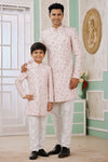 Banarasi Jacquard Father and Son Combo In Pink Colour