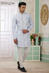 Banarasi Jacquard Father and Son Combo In Blue Colour