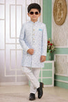 Banarasi Jacquard Father and Son Combo In Blue Colour