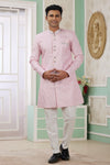 Banarasi Jacquard Father and Son Combo In Pink Colour