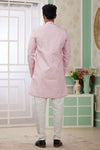 Banarasi Jacquard Father and Son Combo In Pink Colour