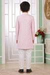 Banarasi Jacquard Father and Son Combo In Pink Colour