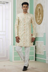 Banarasi Jacquard Father and Son Combo In Yellow Colour