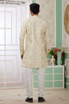 Banarasi Jacquard Father and Son Combo In Yellow Colour