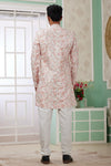 Banarasi Jacquard Father and Son Combo In Peach Colour