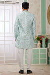 Banarasi Jacquard Father and Son Combo In Green Colour
