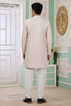 Banarasi Jacquard Father and Son Combo In Beige Colour