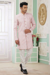 Banarasi Jacquard Father and Son Combo In Pink Colour