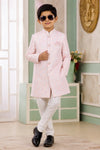 Banarasi Jacquard Father and Son Combo In Pink Colour