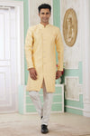 Banarasi Jacquard Father and Son Combo In Yellow Colour