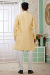 Banarasi Jacquard Father and Son Combo In Yellow Colour