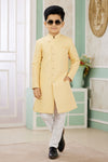 Banarasi Jacquard Father and Son Combo In Yellow Colour