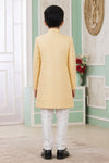 Banarasi Jacquard Father and Son Combo In Yellow Colour