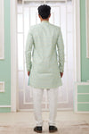 Banarasi Jacquard Father and Son Combo In Green Colour