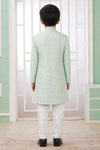 Banarasi Jacquard Father and Son Combo In Green Colour