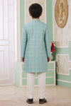 Banarasi Jacquard Father and Son Combo In Green Colour