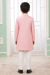 Banarasi Jacquard Father and Son Combo In Dark Pink Colour