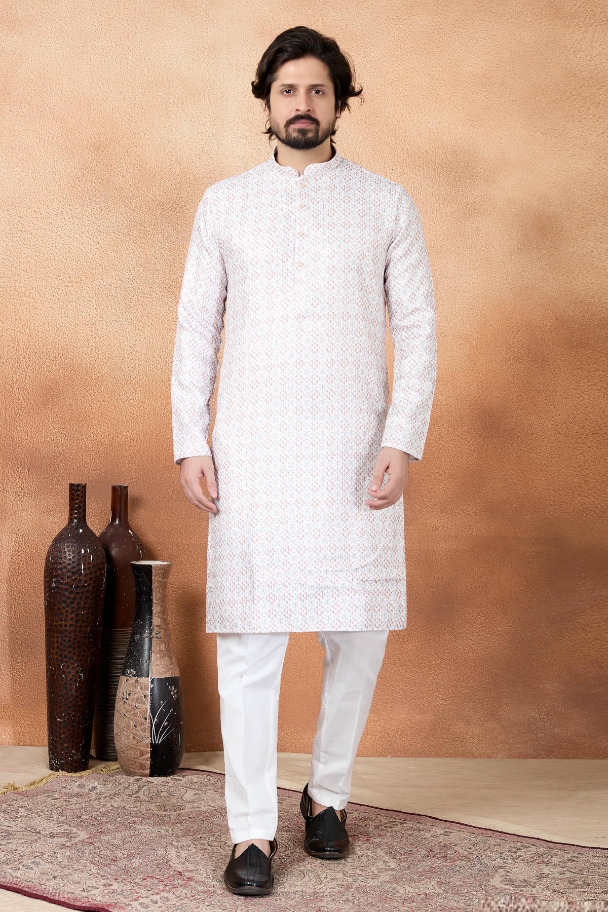 Printed Silk Kurta's