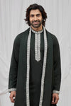 Green Colour Armani Fabric Hand Work Embroidery Lace Work Kurta Pajama