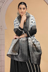 Chiffon Printed and Hand Work Salwar Suit In Black Colour